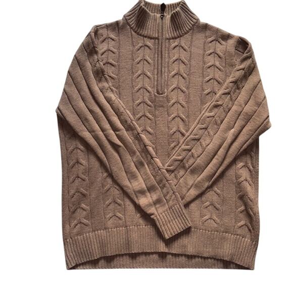 Johnston & Murphy Men's Golf/Ski 1/4 Zip Cable Knit Sweater SZ M - Picture 1 of 8